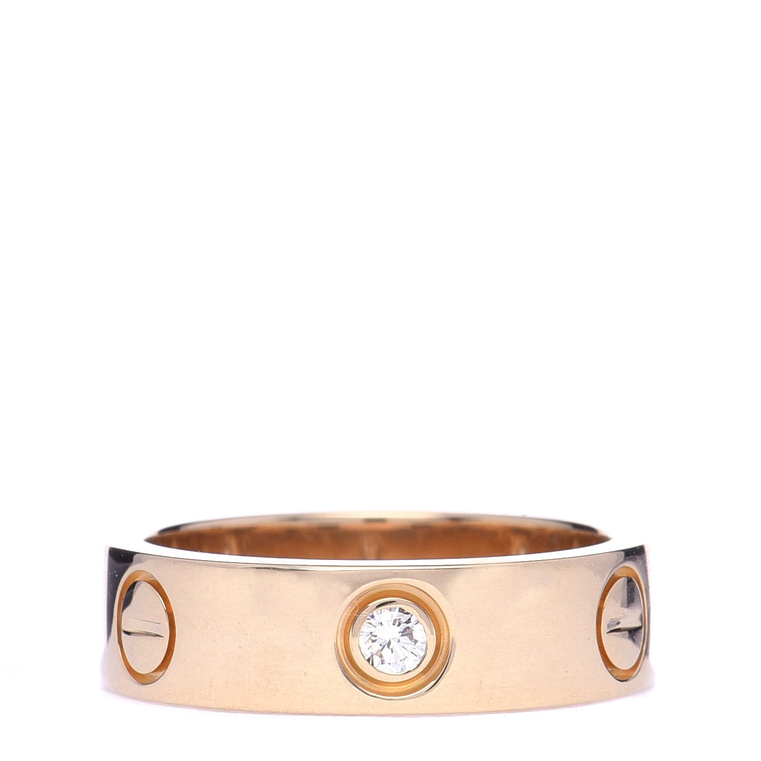 Cartier 18K Yellow Gold 3 Diamond 5.5mm LOVE Ring 53 6.25 1 of 6