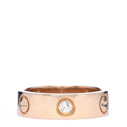 Cartier 18K Yellow Gold 3 Diamond 5.5mm LOVE Ring 53 6.25 1 of 6