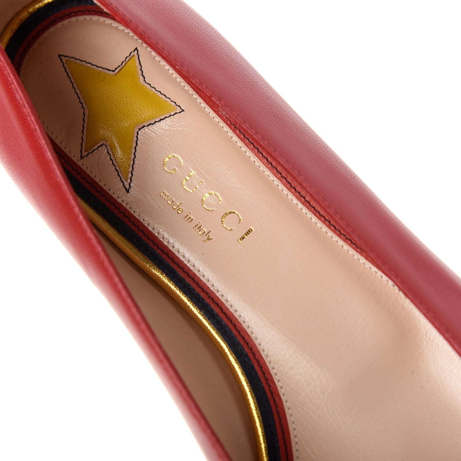 Gucci Calfskin Web Bow Ballerina Flat 36.5 Red 7 of 9