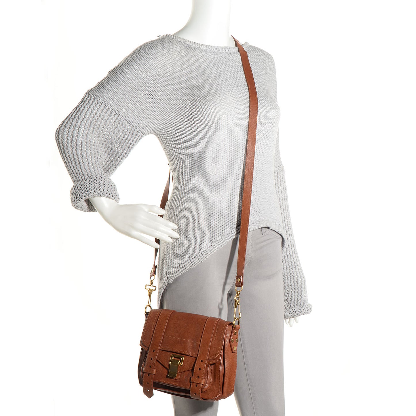 Leather PS1 Mini Pouch Messenger Bag Saddle