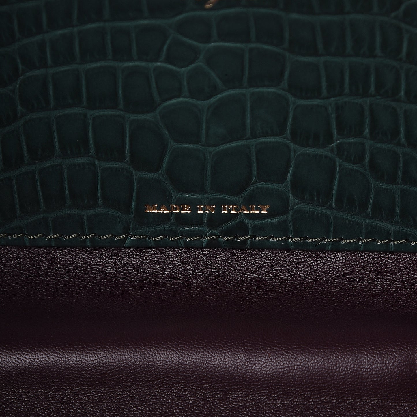 Alligator Small Frame Bag Dark Green