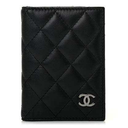 Chanel Lambskin Quilted Card Holder Wallet Black 1 of 7
