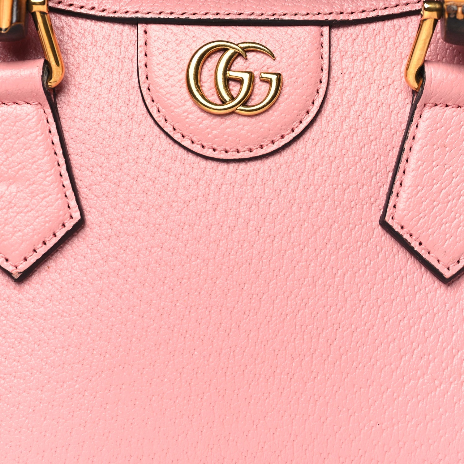 Gucci Textured Dollar Calfskin Web Mini Diana Tote Bag Wild Rose Black 7 of 10