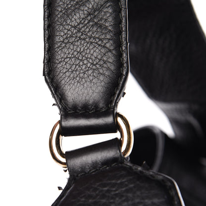 Gucci Pebbled Calfskin Medium Heritage Shoulder Bag Black 14 of 19