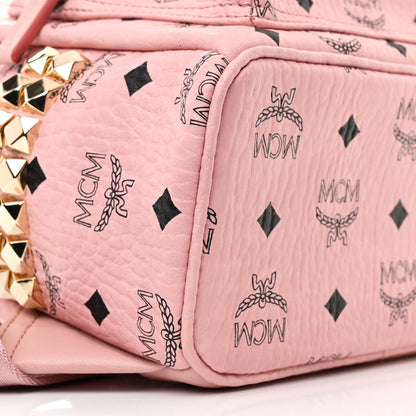 MCM Visetos Side Stud Mini Stark Backpack Pink 9 of 10