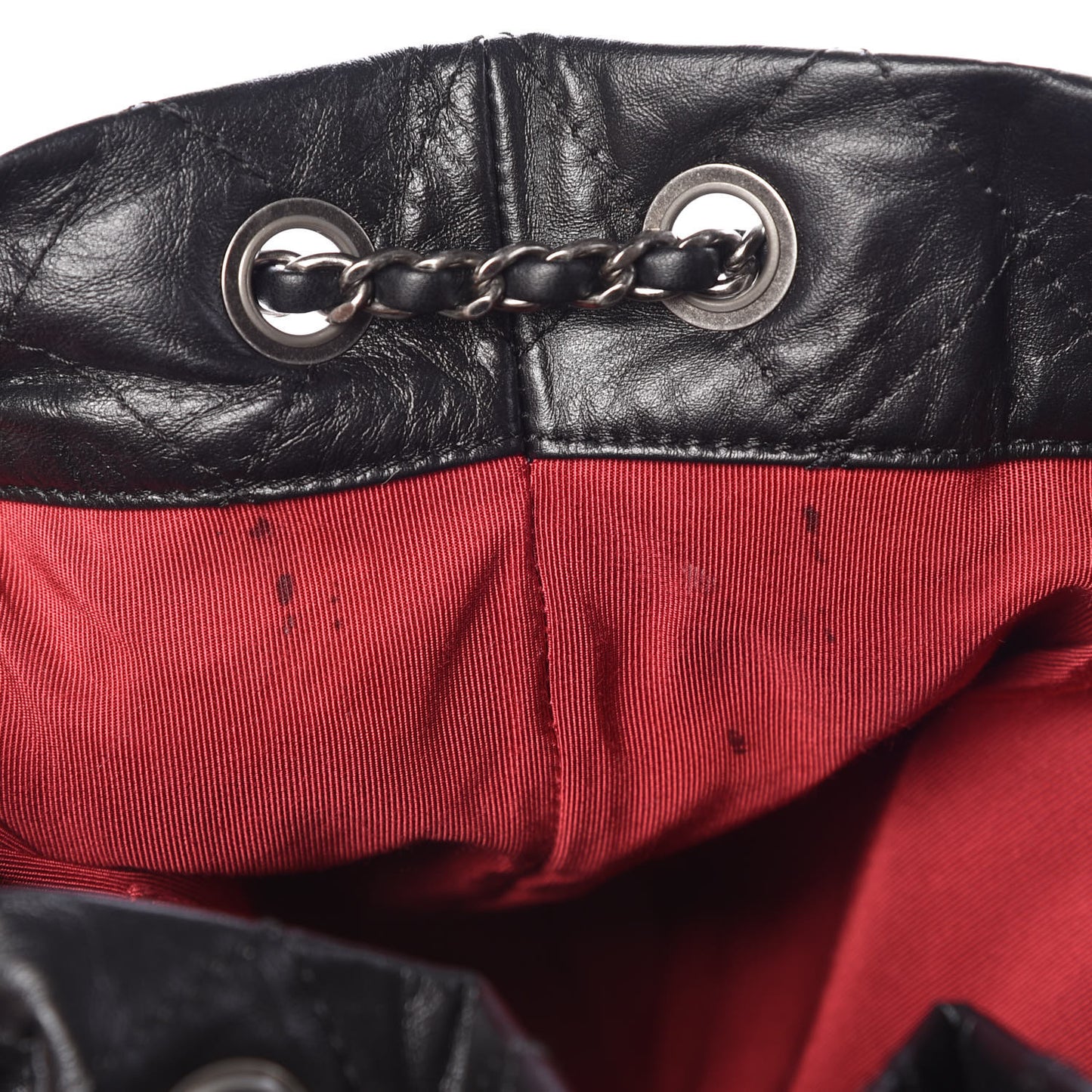 Aged Calfskin Quilted Gabrielle Backpack Black