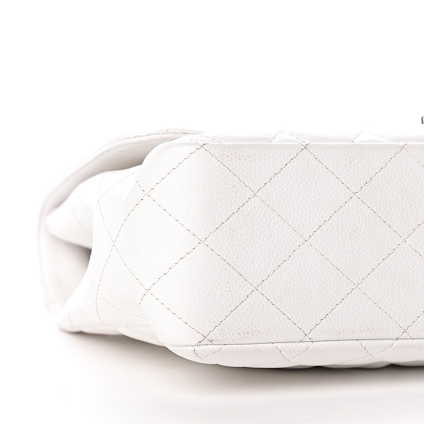 Caviar Quilted Jumbo Single Flap White