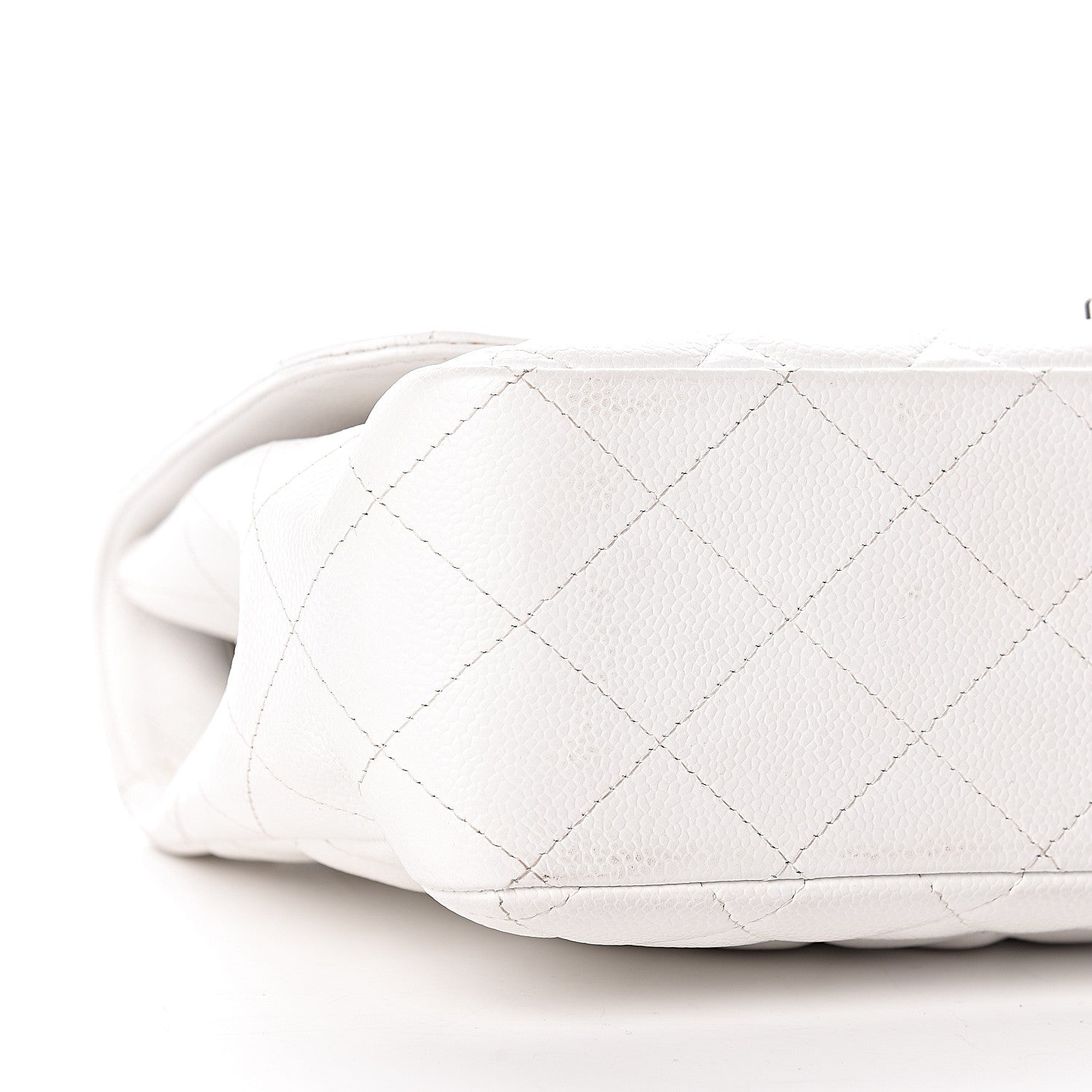 Chanel Caviar Quilted Jumbo Single Flap White 9 of 11