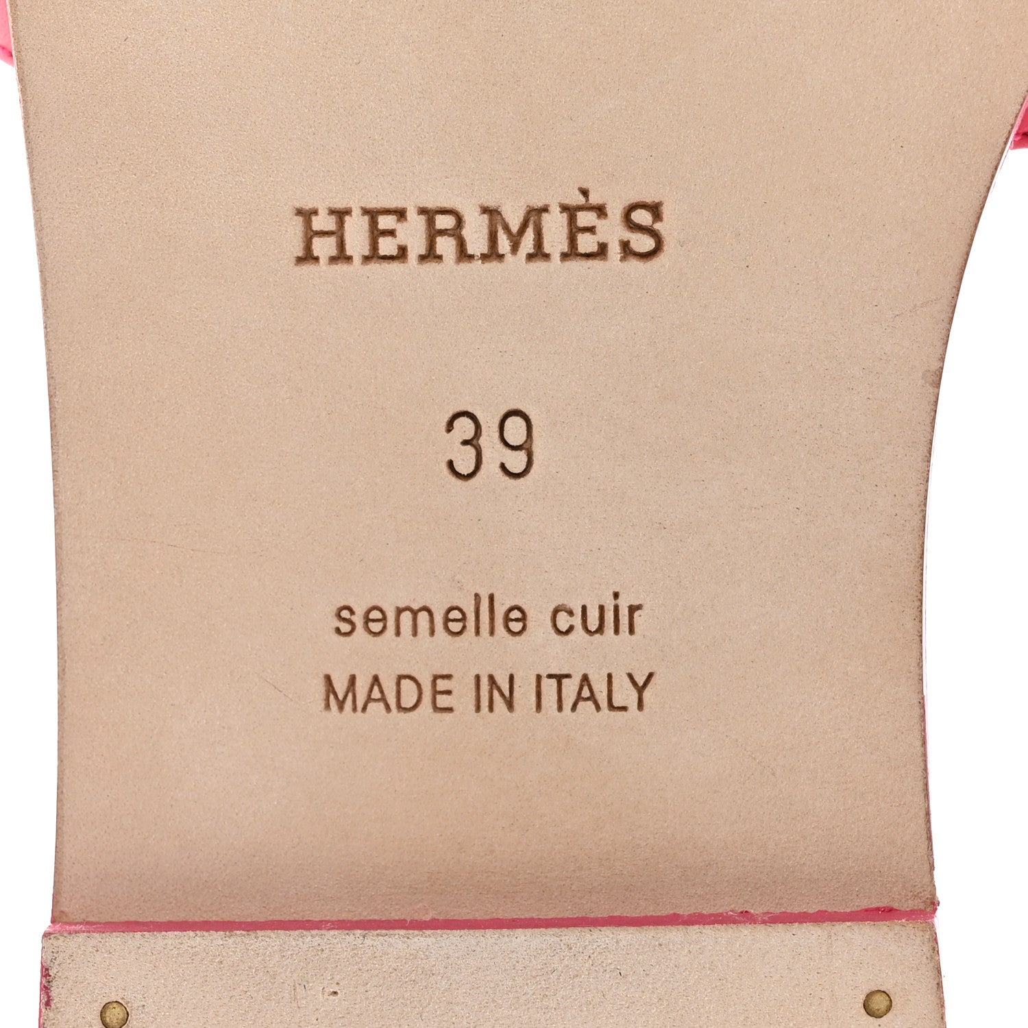 Hermes Box Calfskin Oran Sandals 39 Rose Boise 6 of 17