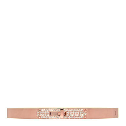 Hermes 18K Rose Gold Diamond PM Kelly Pave Bracelet ST 1 of 5