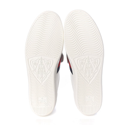 Gucci Calfskin Ayers Web Tiger Embroidered Mens Ace Sneakers 10.5 White 7 of 12