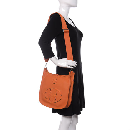 Hermes Taurillon Clemence Evelyne III PM Orange 2 of 13