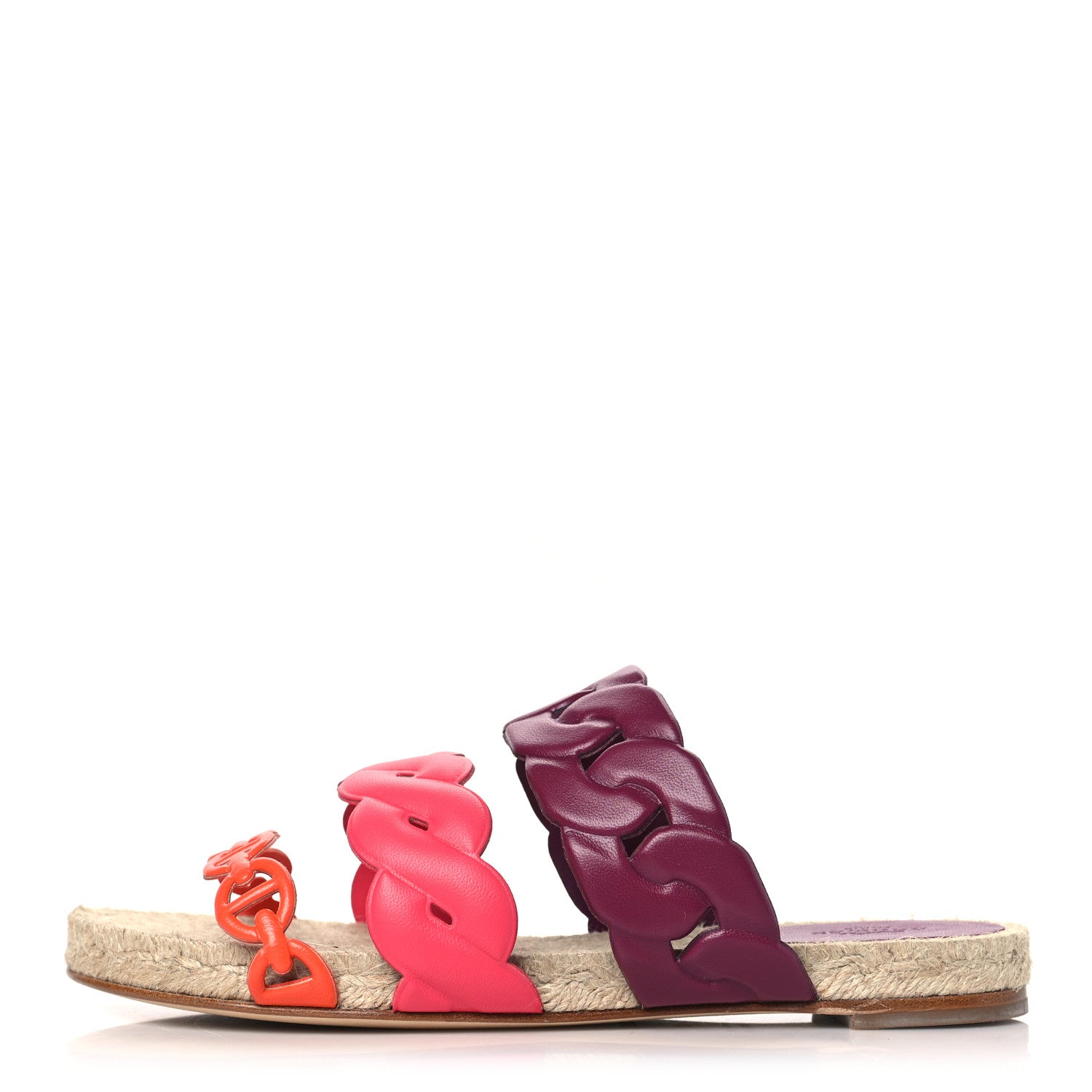 Hermes Nappa Gwen Espadrille Sandals 37 Multicolored Violet Lilas 1 of 9