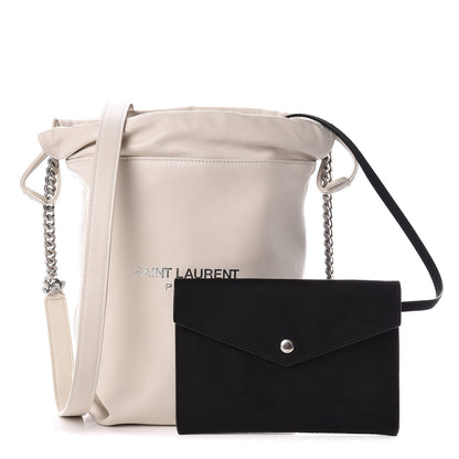 Saint Laurent Lambskin Small Teddy Bucket Bag White 1 of 10
