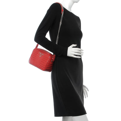 Prada Soft Calfskin Diagramme Crossbody Bag Rosso 2 of 8