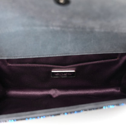 Judith Leiber Swarovski Crystal Perry Flap Clutch Blue 5 of 11