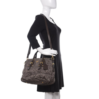 Prada Tessuto Nylon Gaufre Tote Fumo 2 of 12