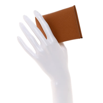 Hermes Epsom Calvi Card Case Gold 2 of 8