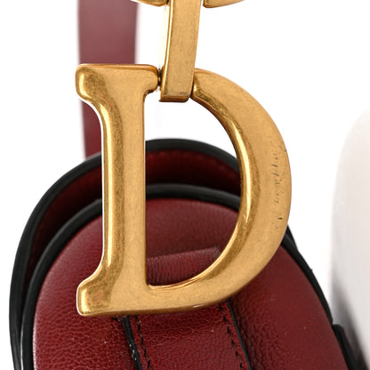 Christian Dior Shiny Goatskin Saddle Bag Dark Red 11 of 11