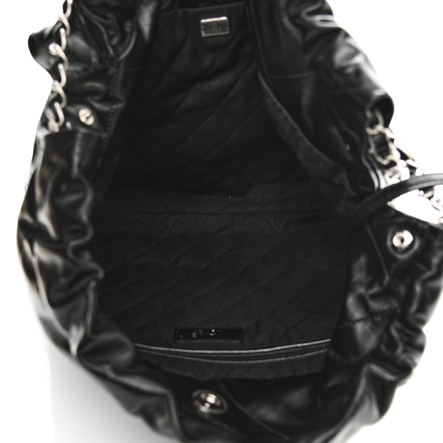 Shiny Calfskin Quilted Chanel 22 Black