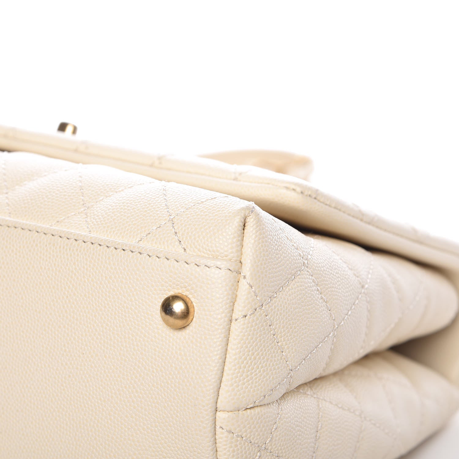 Chanel Caviar Lizard Quilted Small Coco Handle Flap Ivory 13 of 14