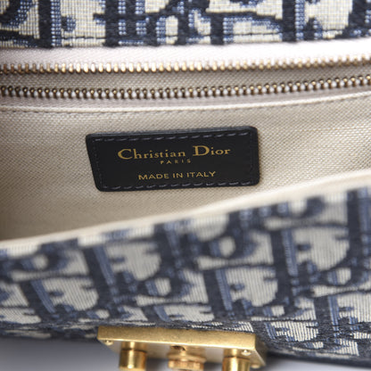Christian Dior Oblique Small DiorAddict Flap Bag Navy Blue 5 of 9
