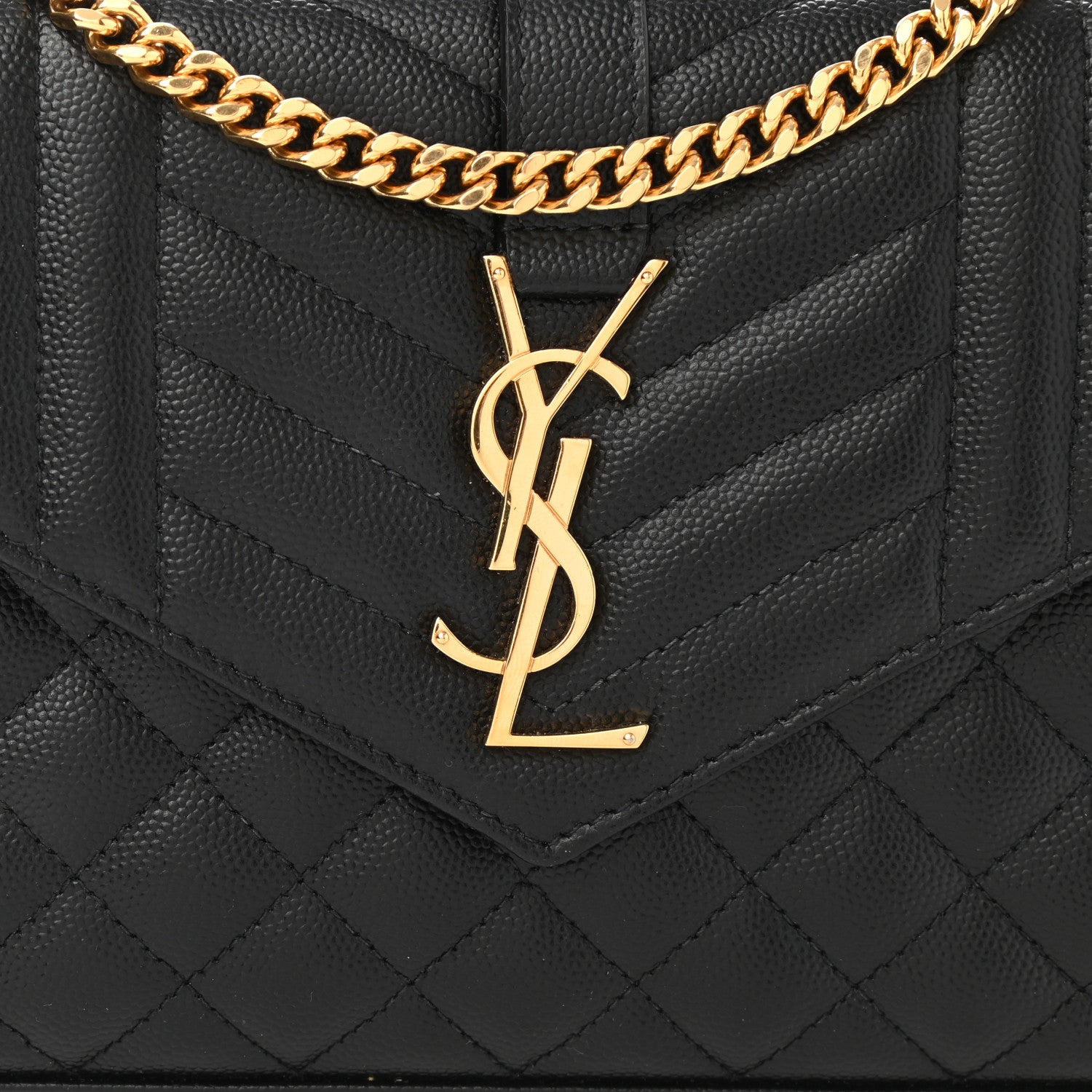 Saint Laurent Grain De Poudre Textured Mixed Matelasse Triquilt Small Monogram Satchel Black 8 of 11