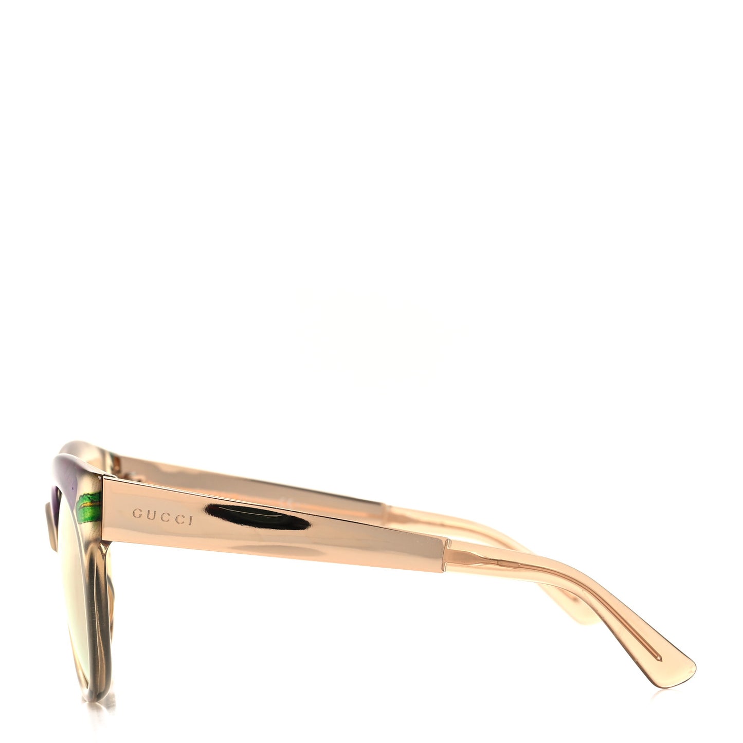 Acetate Floral Fabric Embedded Cat Eye Sunglasses GG 3740/S Beige