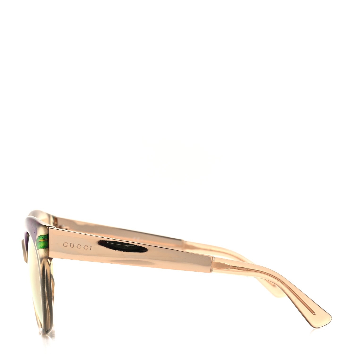 Gucci Acetate Floral Fabric Embedded Cat Eye Sunglasses GG 3740/S Beige 3 of 7