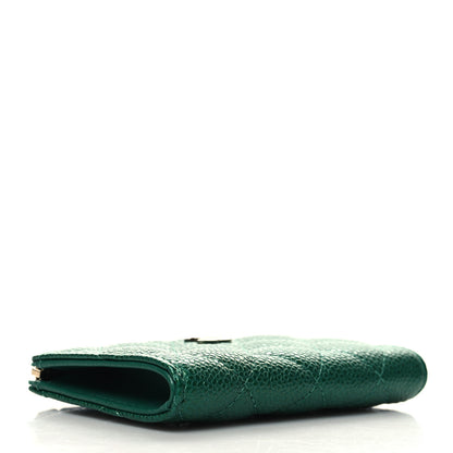 Chanel Metallic Caviar Quilted Zipped Key Holder Case Green 4 of 8