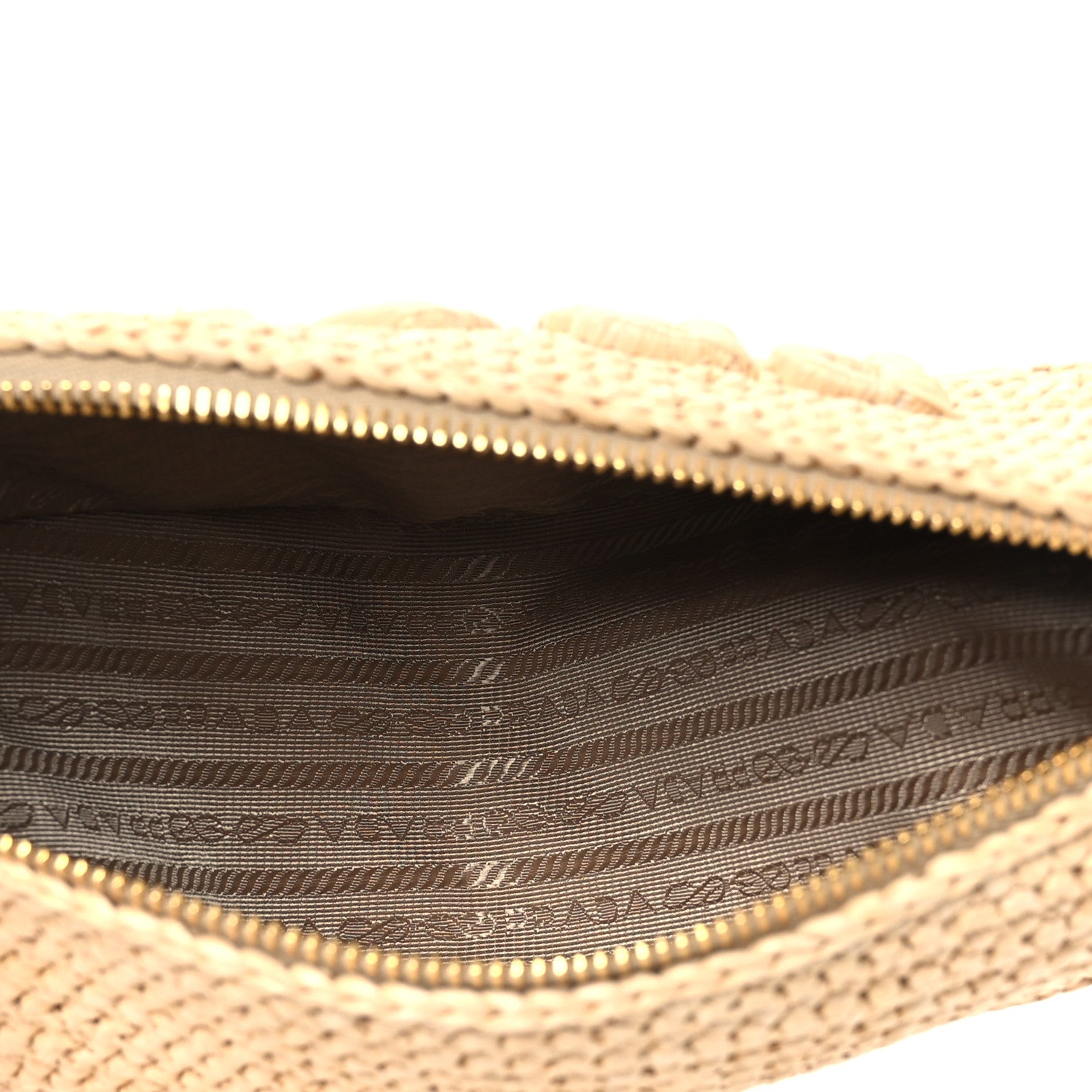 Prada Yarn Raffia Effect Crochet Triangle Shoulder Bag Naturale 5 of 10