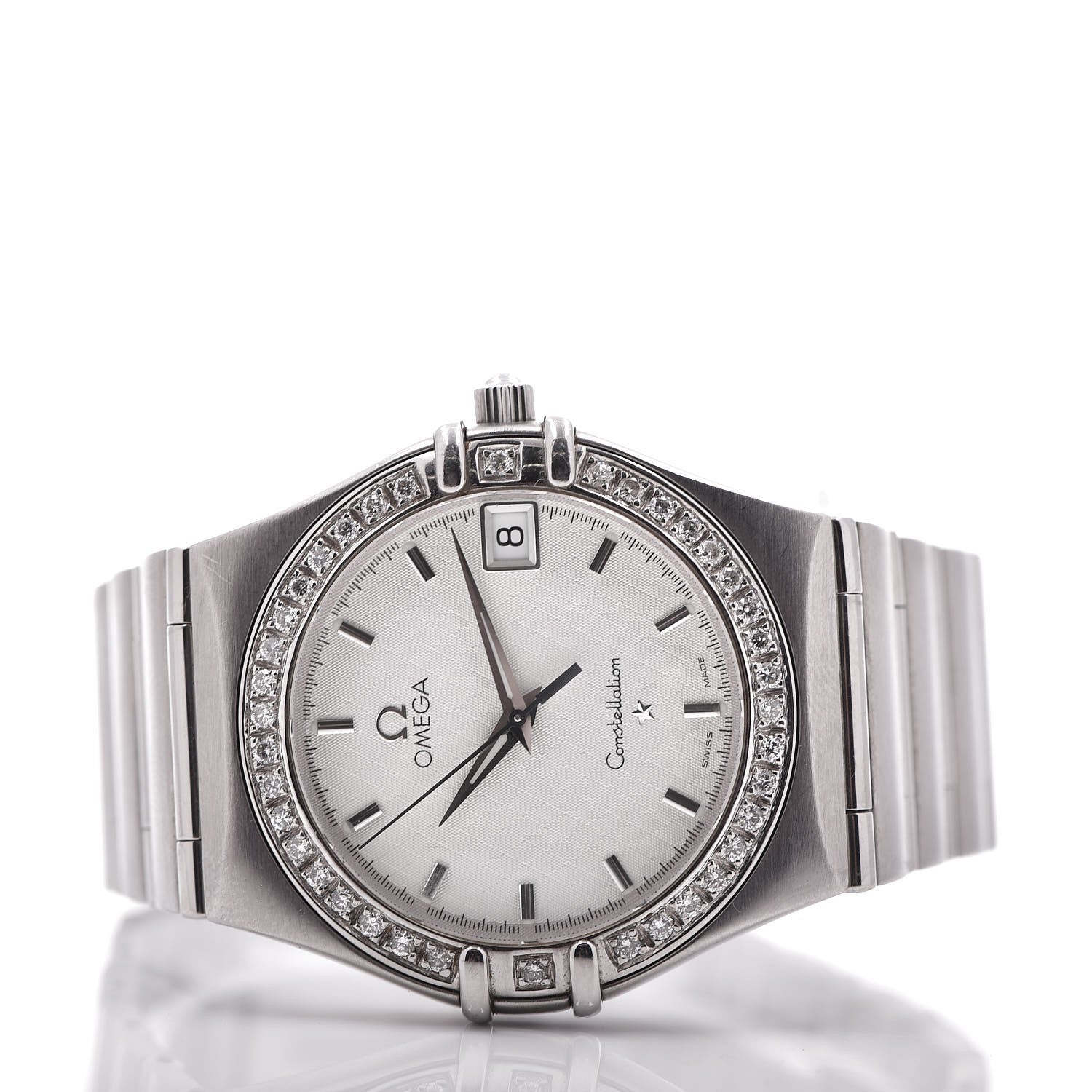 Omega Stainless Steel Diamond Bezel 33mm Constellation Quartz Watch White 1512.30 3 of 8
