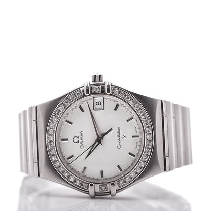 Omega Stainless Steel Diamond Bezel 33mm Constellation Quartz Watch White 1512.30 3 of 8