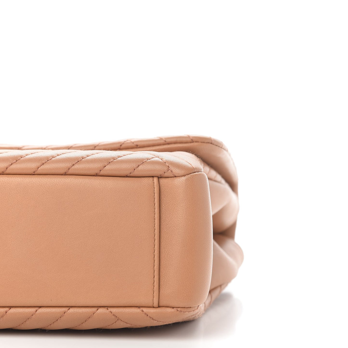 Lambskin Quilted Large CC Crossing Flap Camel