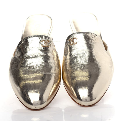 Chanel Metallic Sheepskin Mules 36 Gold 5 of 11