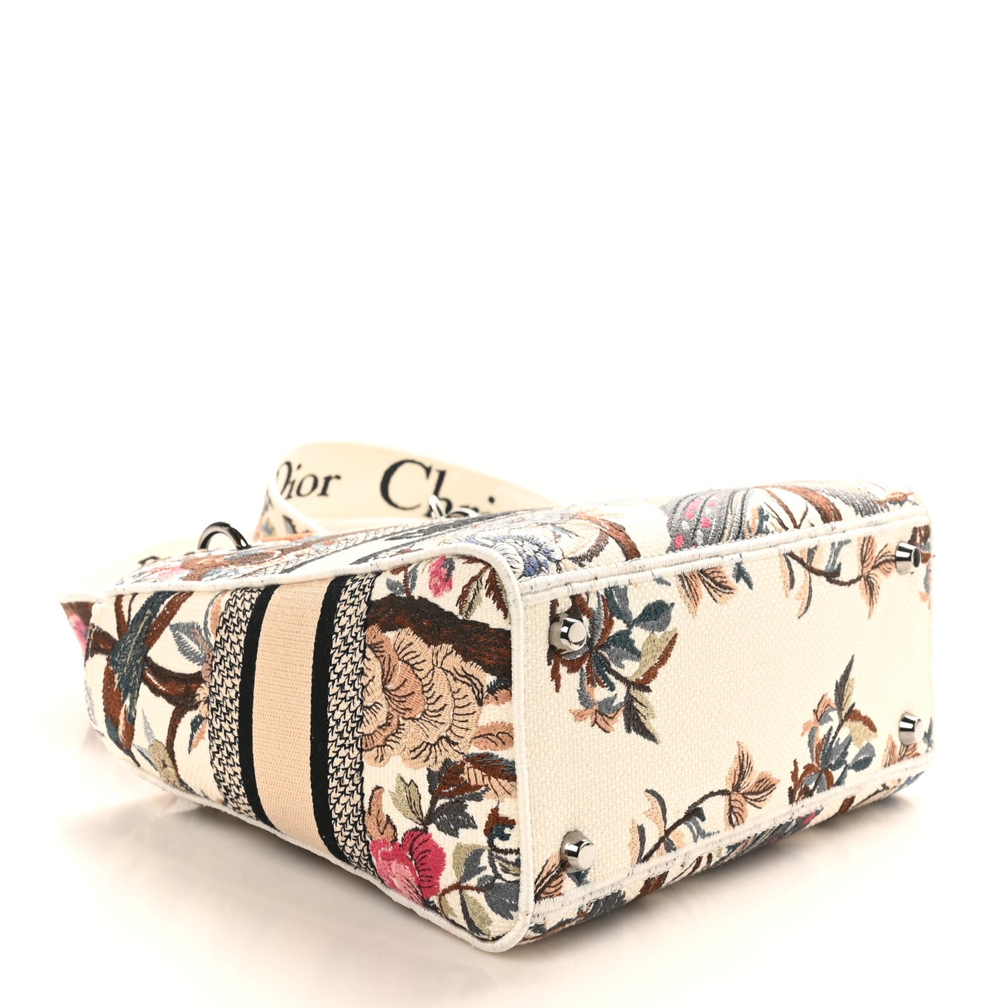 Canvas Embroidered Jardin D'Hive Medium Lady D-Lite Ecru Multicolor