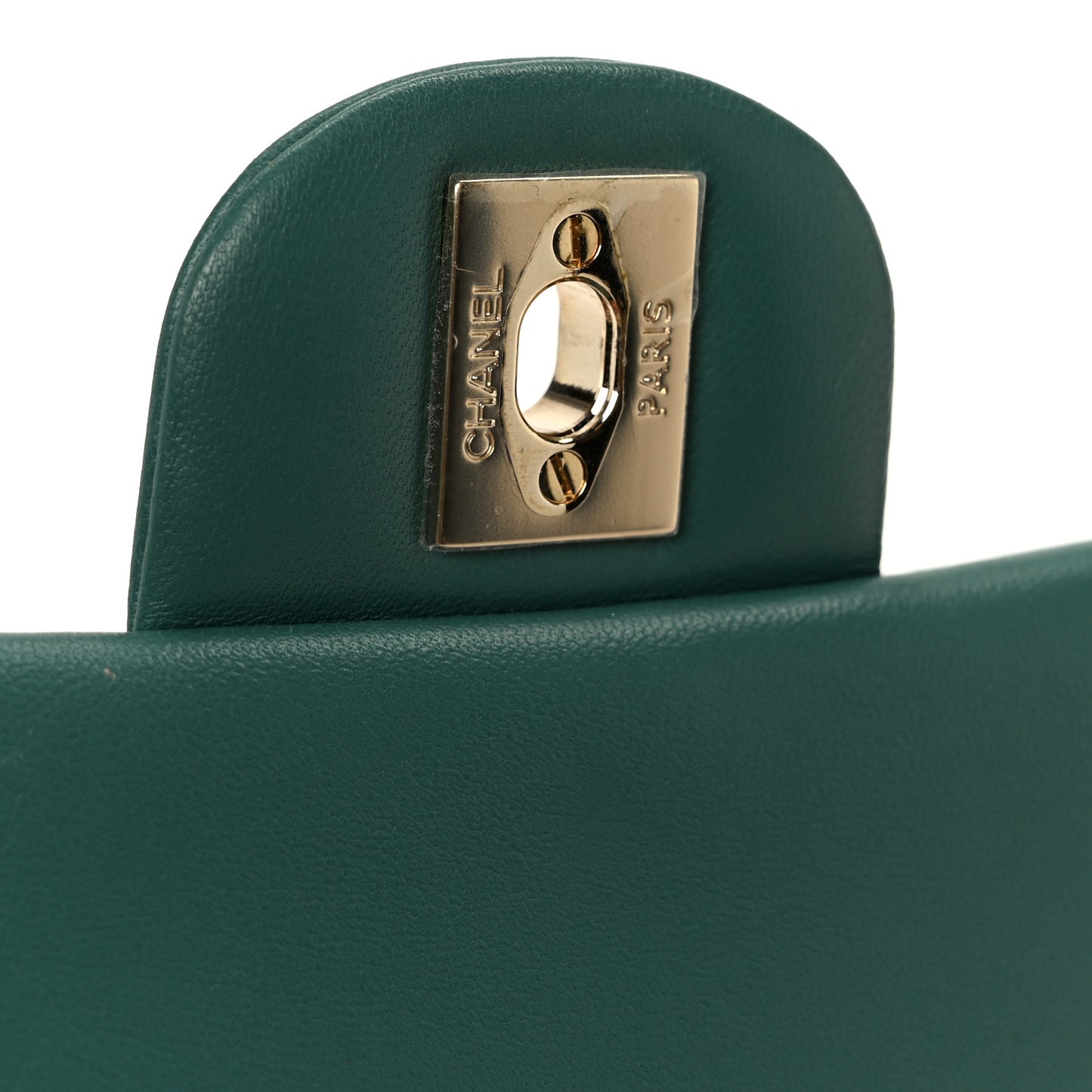 Lambskin Quilted Mini Rectangular Flap Dark Green
