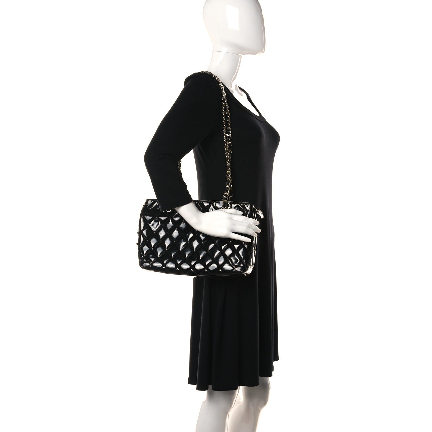 Chanel Patent Quilted Tote Black 2 of 21