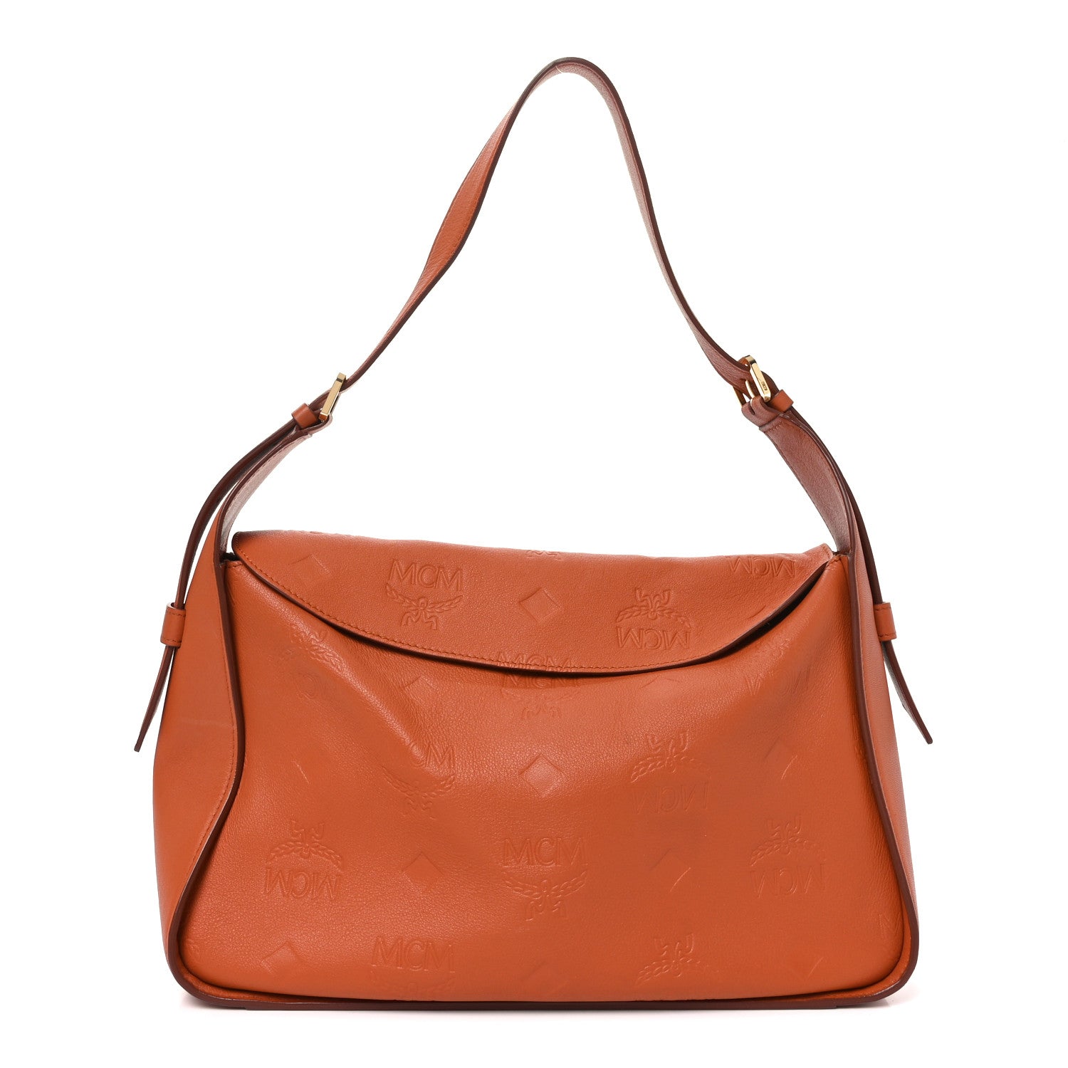 MCM Calfskin Ottomar Medium Aren Flap Hobo Bombay Brown 1 of 9