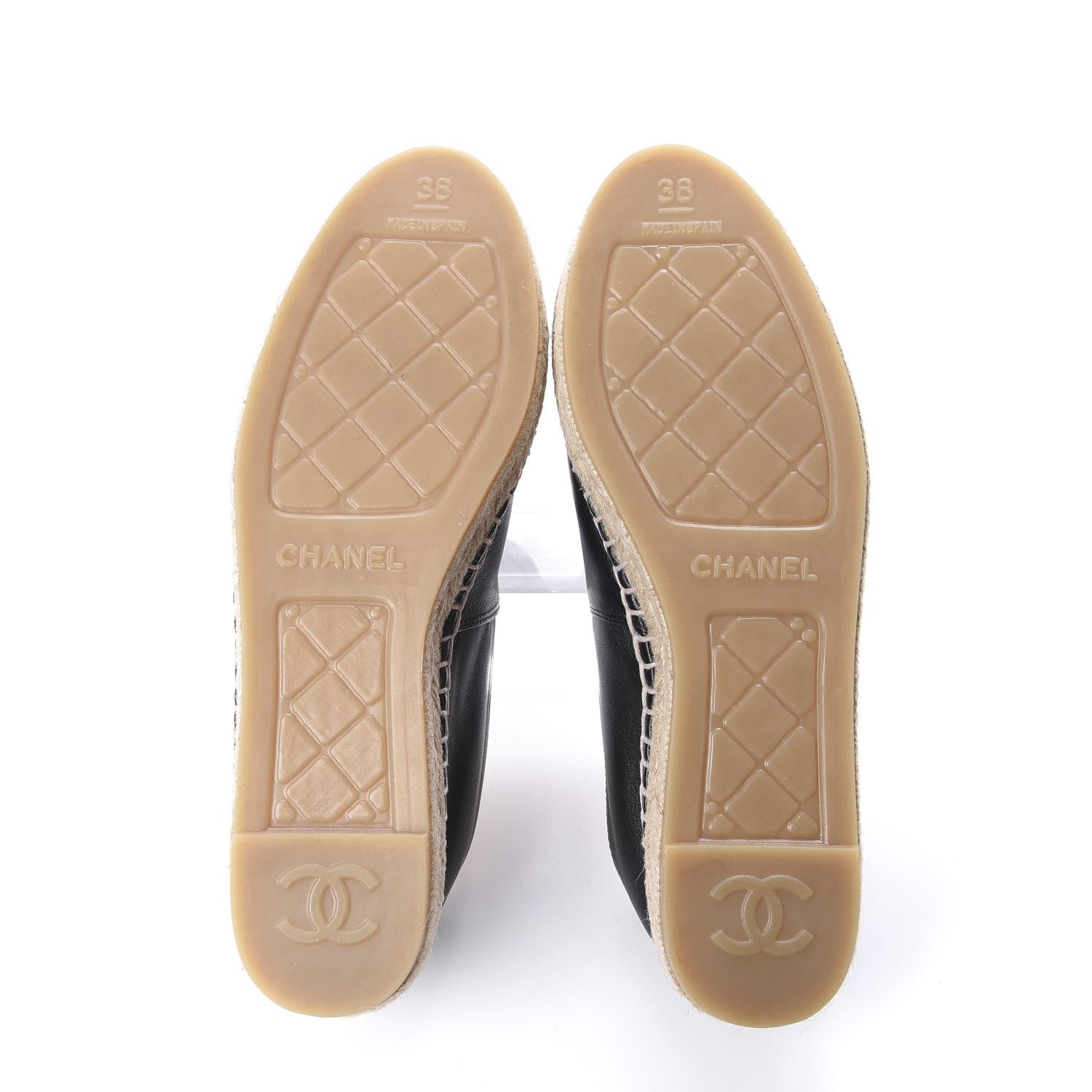 Chanel Lambskin CC Espadrilles 38 Black 6 of 12