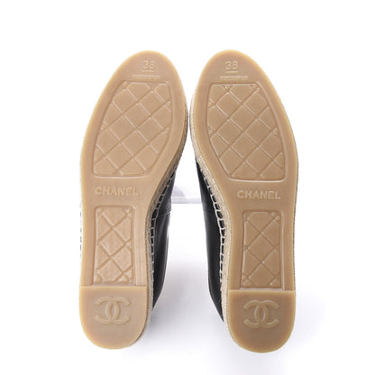 Chanel Lambskin CC Espadrilles 38 Black 6 of 12