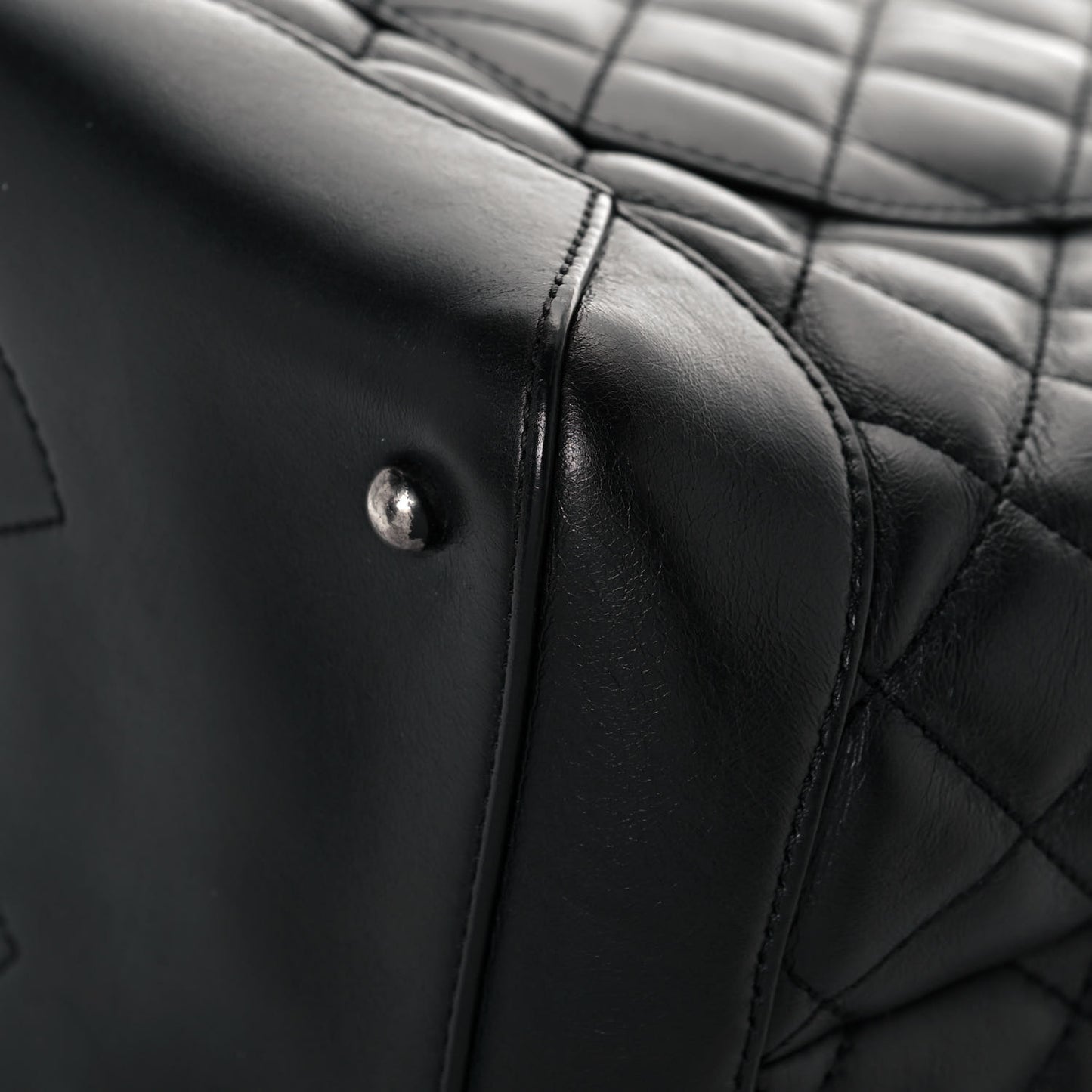 Calfskin Quilted Small Easy Shopping Tote Black