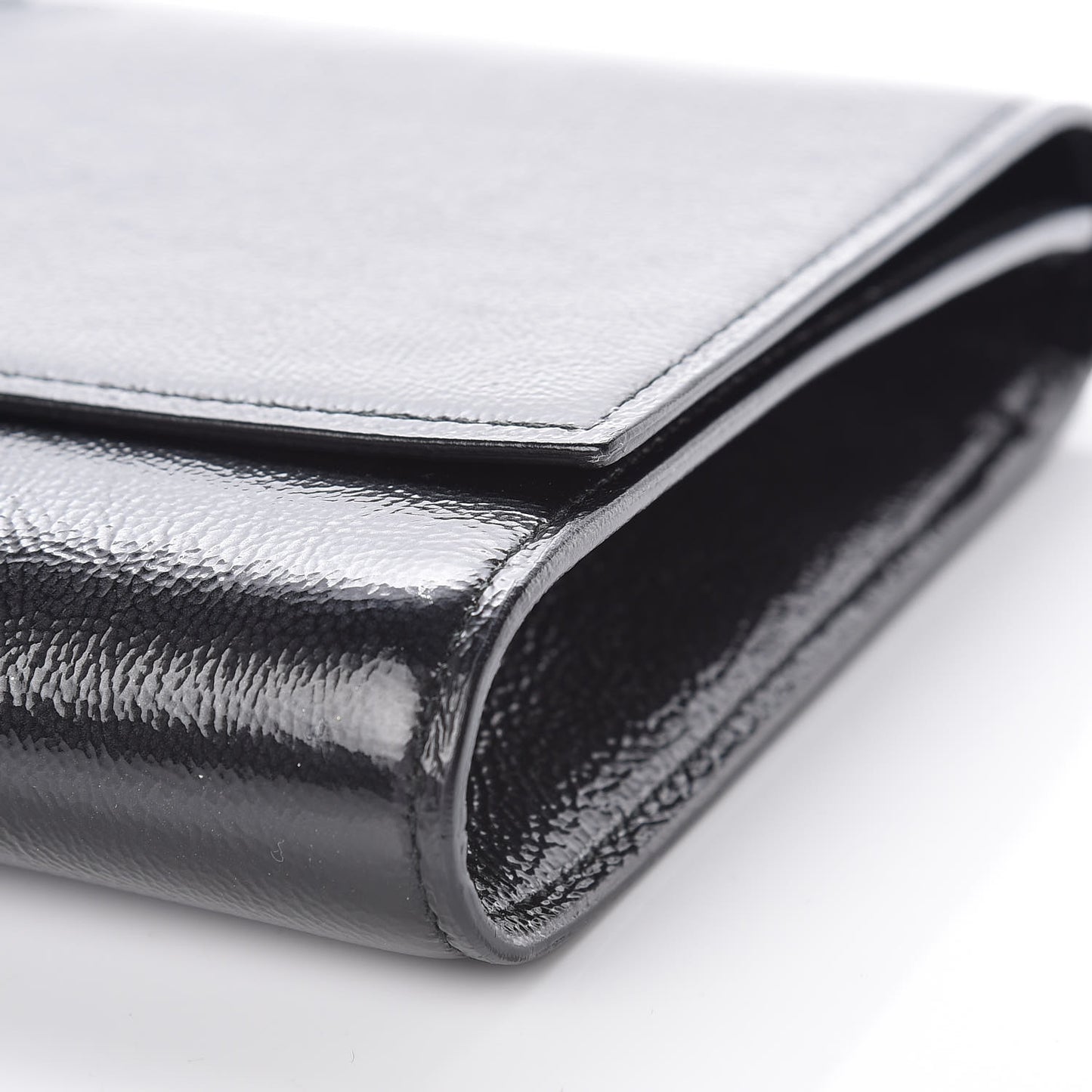 Textured Patent Monogram Large Belle De Jour Clutch Black