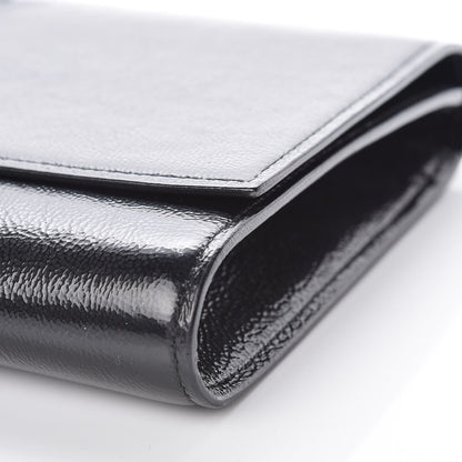 Saint Laurent Textured Patent Monogram Large Belle De Jour Clutch Black 9 of 9