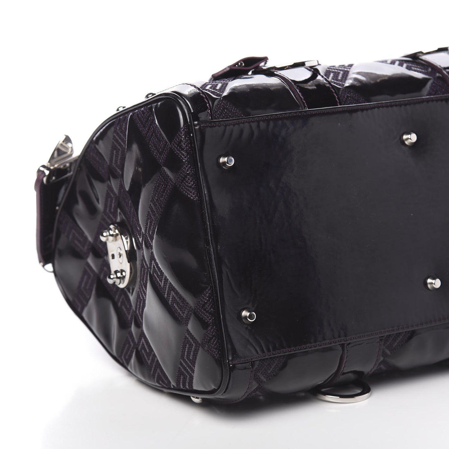 Patent Madonna Satchel Dark Purple
