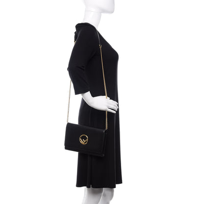 Fendi Vitello Liberty Lucido F is Fendi Wallet on Chain Black 2 of 11