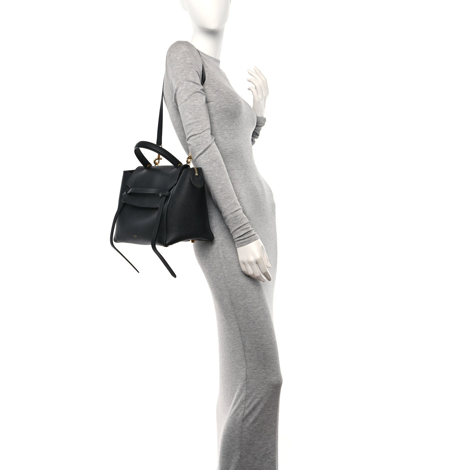 Celine Grained Calfskin Mini Belt Bag Black 2 of 11