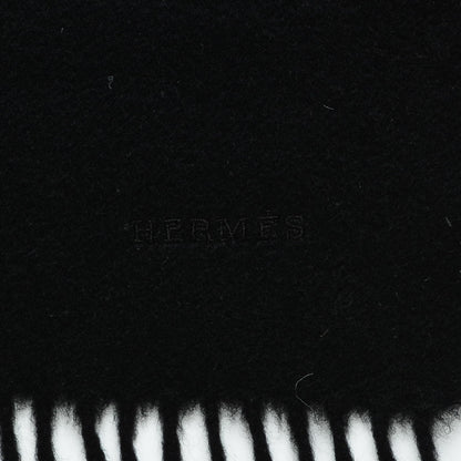 Hermes Cashmere Fringe Scarf Black 4 of 4