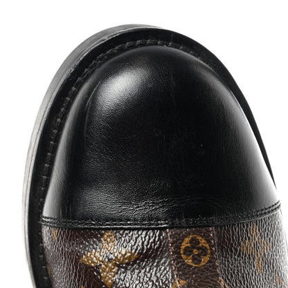Louis Vuitton Calfskin Monogram Wonderland Flat Ranger Boots 37 Black 9 of 9