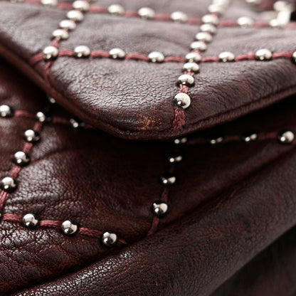 Chanel Washed Lambskin Studded Metal Beauty Flap Burgundy 12 of 14